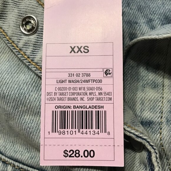 XXS - Womens Long Sleeve Oversized Denim Western Shirt - Wild Fable - Light Wash - Picture 4 of 5